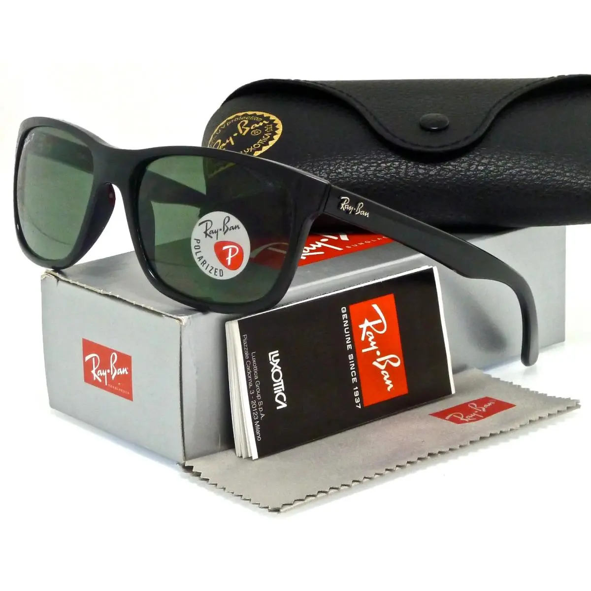Ray-ban RB4181 Black l Polarized Green Classic G-15 RB4181 601/9A 57mm