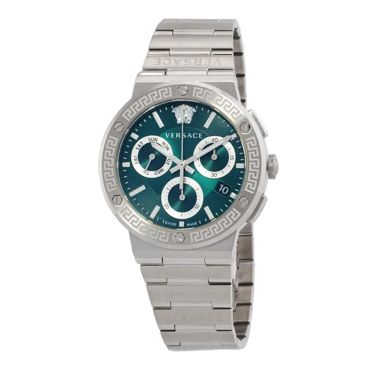 Versace Chronograph Quartz Green Dial Men`s Watch VEZ900121