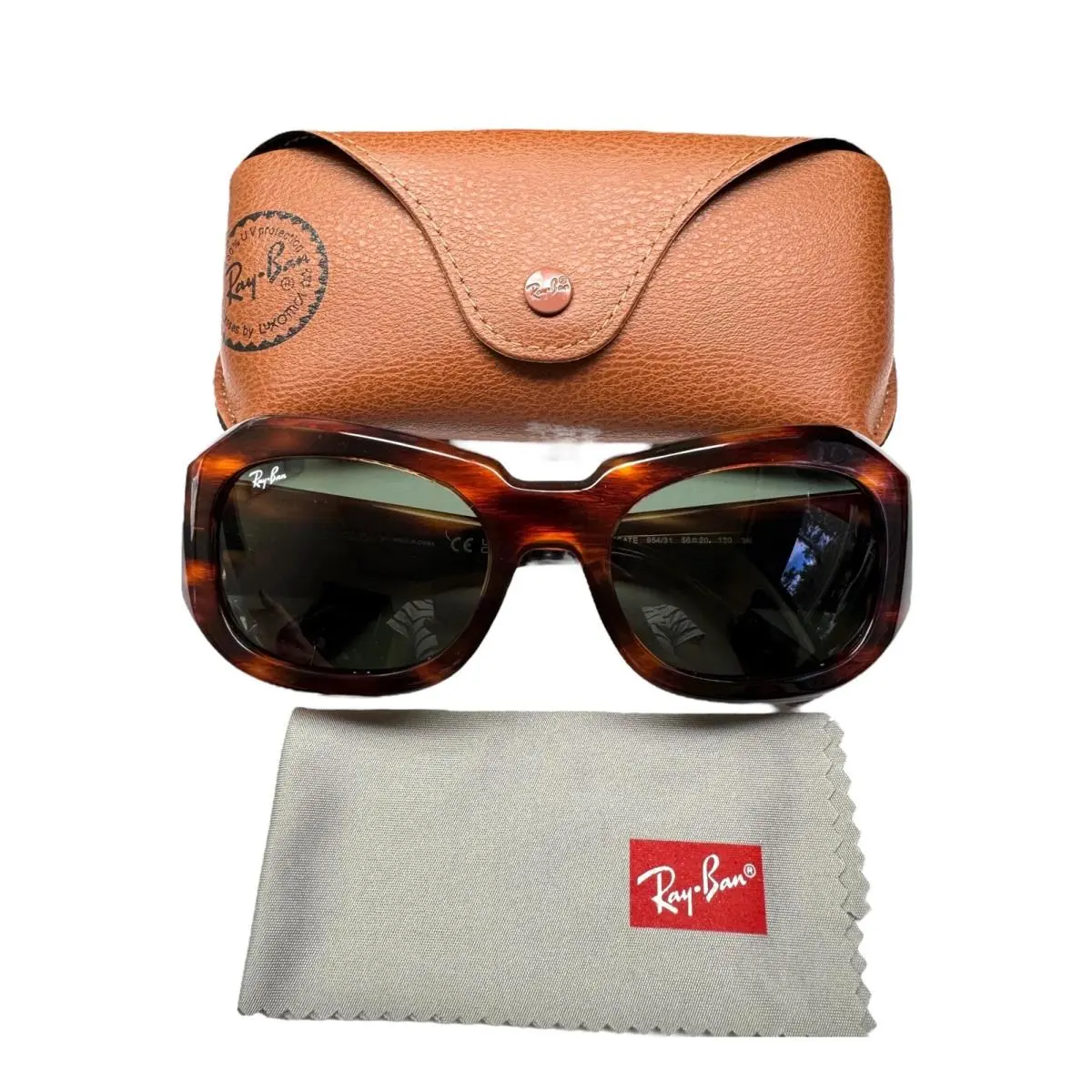 Ray-ban Beate Sunglasses RB 2212 954/31 Polished Brown Havana with Case