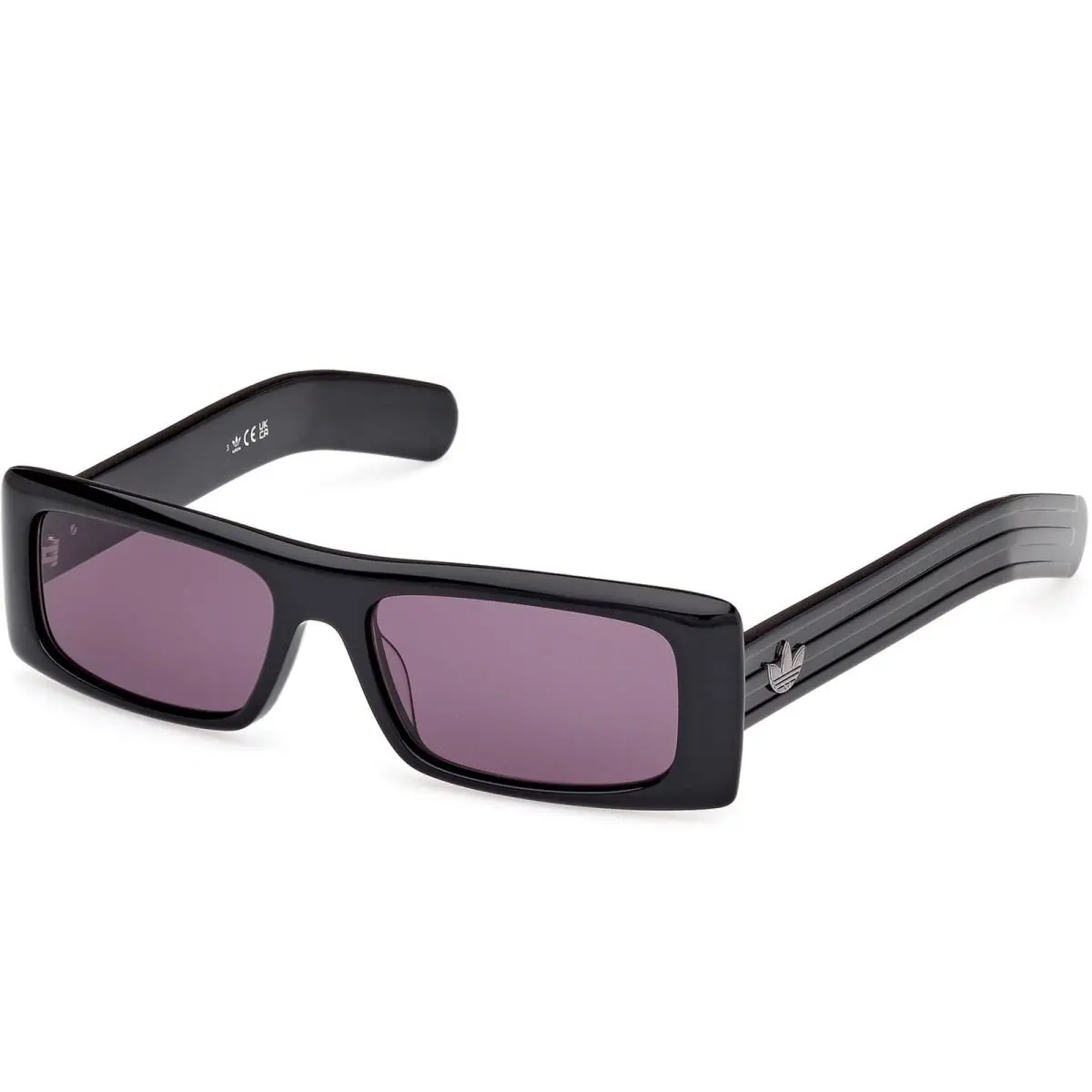Unisex Sunglasses Shiny Black Plastic Rectangular Full Rim OR0124 5501A by Adidas