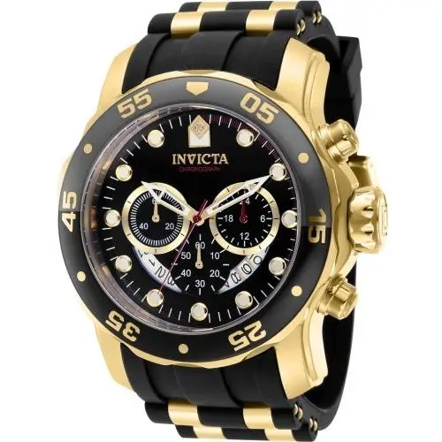 Invicta Men`s 37228 Pro Diver Quartz Chronograph Red Black Dial Watch