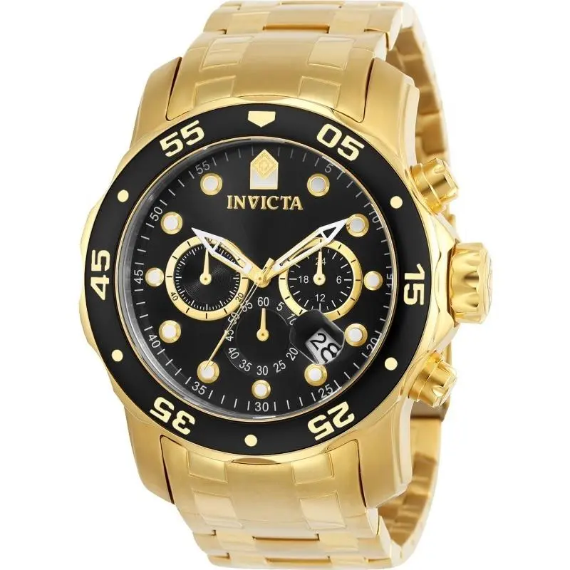 Invicta Men`s 0072 Pro Diver Quartz Chronograph Black Dial Watch