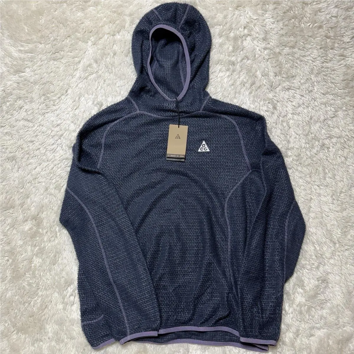 Nike Acg Wolf Lichen Men`s Sz M Mid-layer Hoodie Top Thunder Blue DV9426-437