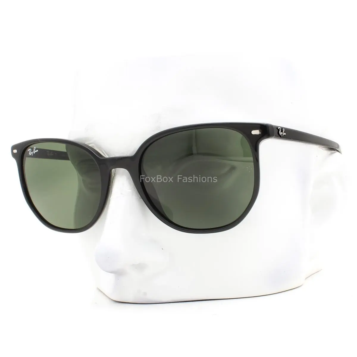 Ray-ban Elliot Sunglasses RB 2197 901/31 Polished Black Green Glass 52mm W/case