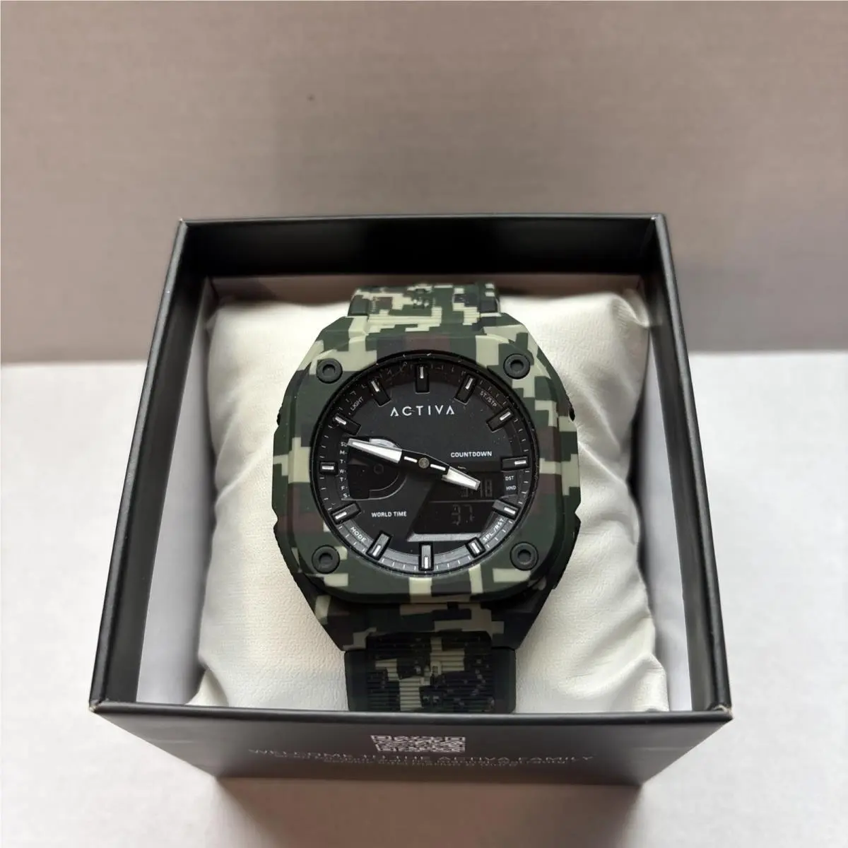 Activa X Invicta Men`s Digital/analog Watch 44.8mm Green Camo ACW2328-003