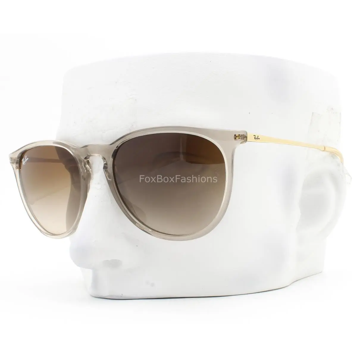 Ray-ban Erika Sunglasses Transparent Light Brown on Gold RB 4171 6744/13 W/case