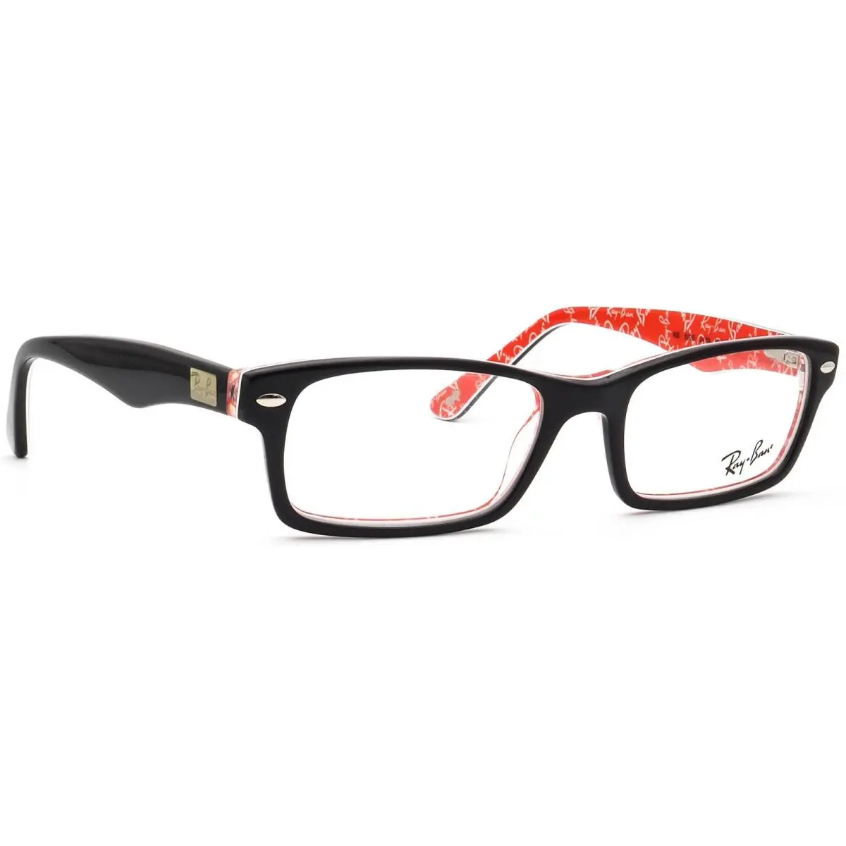 Ray-ban Eyeglasses RB 5206 2479 Polished Black/red Rectangular Frame 52 18 140
