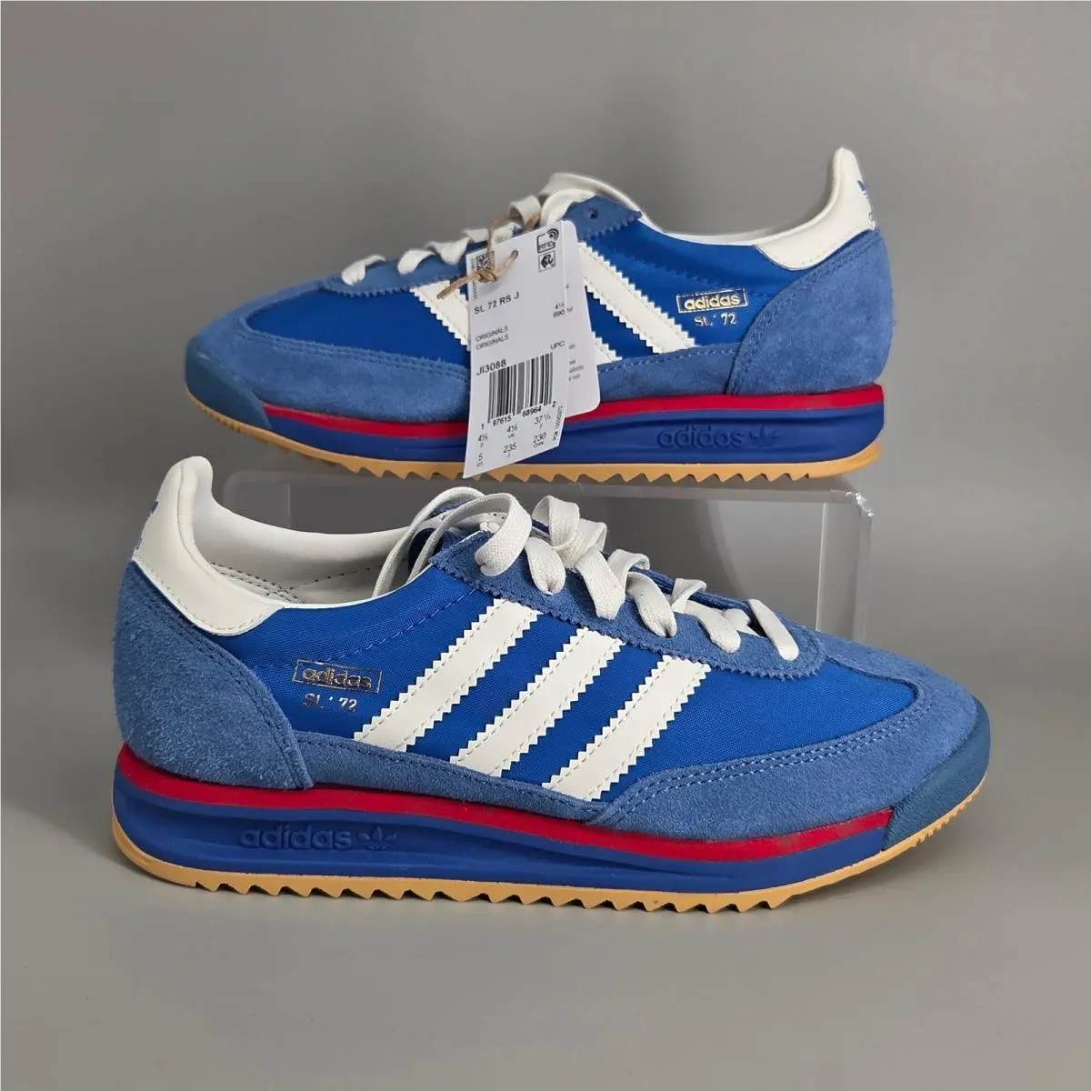 Adidas SL 72 RS J Sneakers Kids Size 5 Blue White Red Retro Athletic Shoes