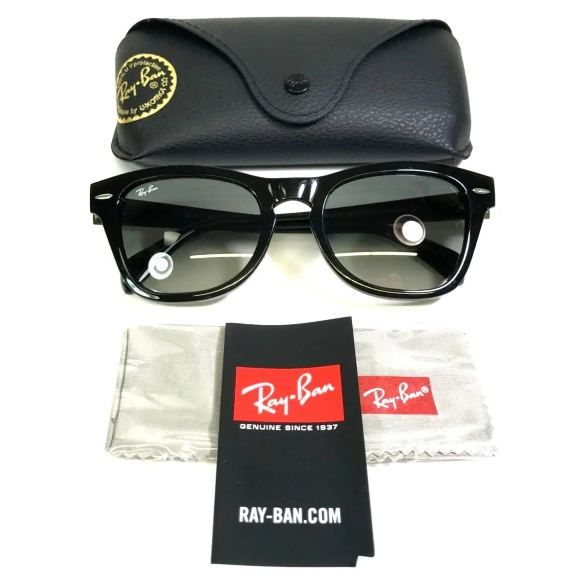 Ray-ban Sunglasses RB0707-S 6642/71 Polished Black Square with Gray Glass Lenses