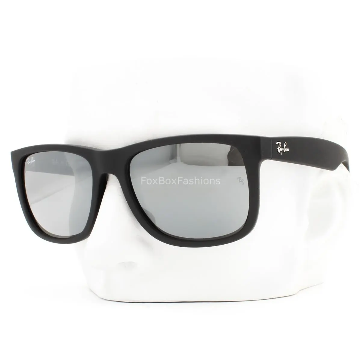 Ray-ban Justin Sunglasses RB 4165 622/6G Matte Black Rubber Silver 54mm W/case
