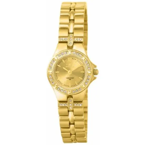 Invicta Women`s 0134 Wildflower Quartz 3 Hand Gold Dial Watch