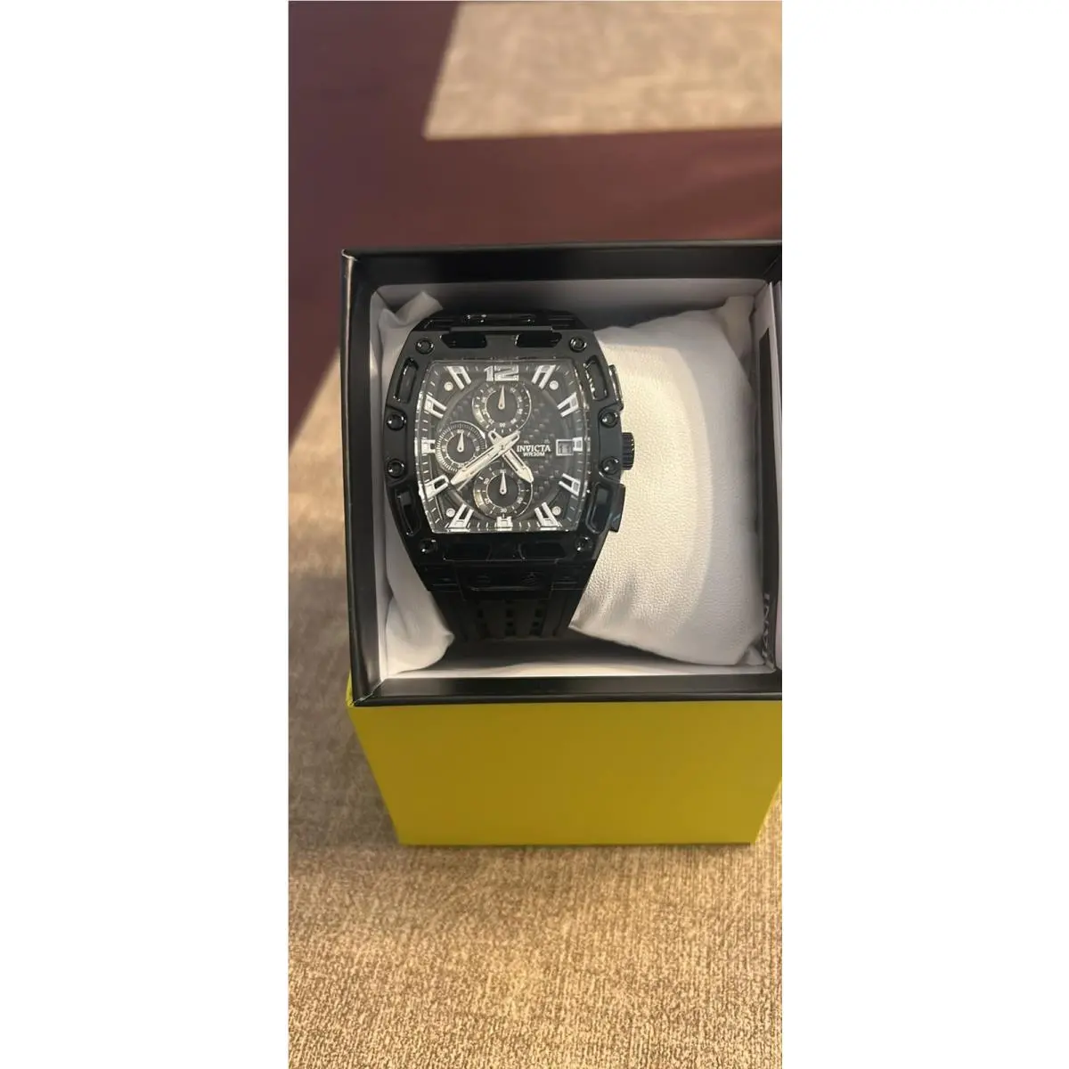 S1 Rally 70146 Mens 42mm Black Chronograph Watch Rubber Strap by Invicta