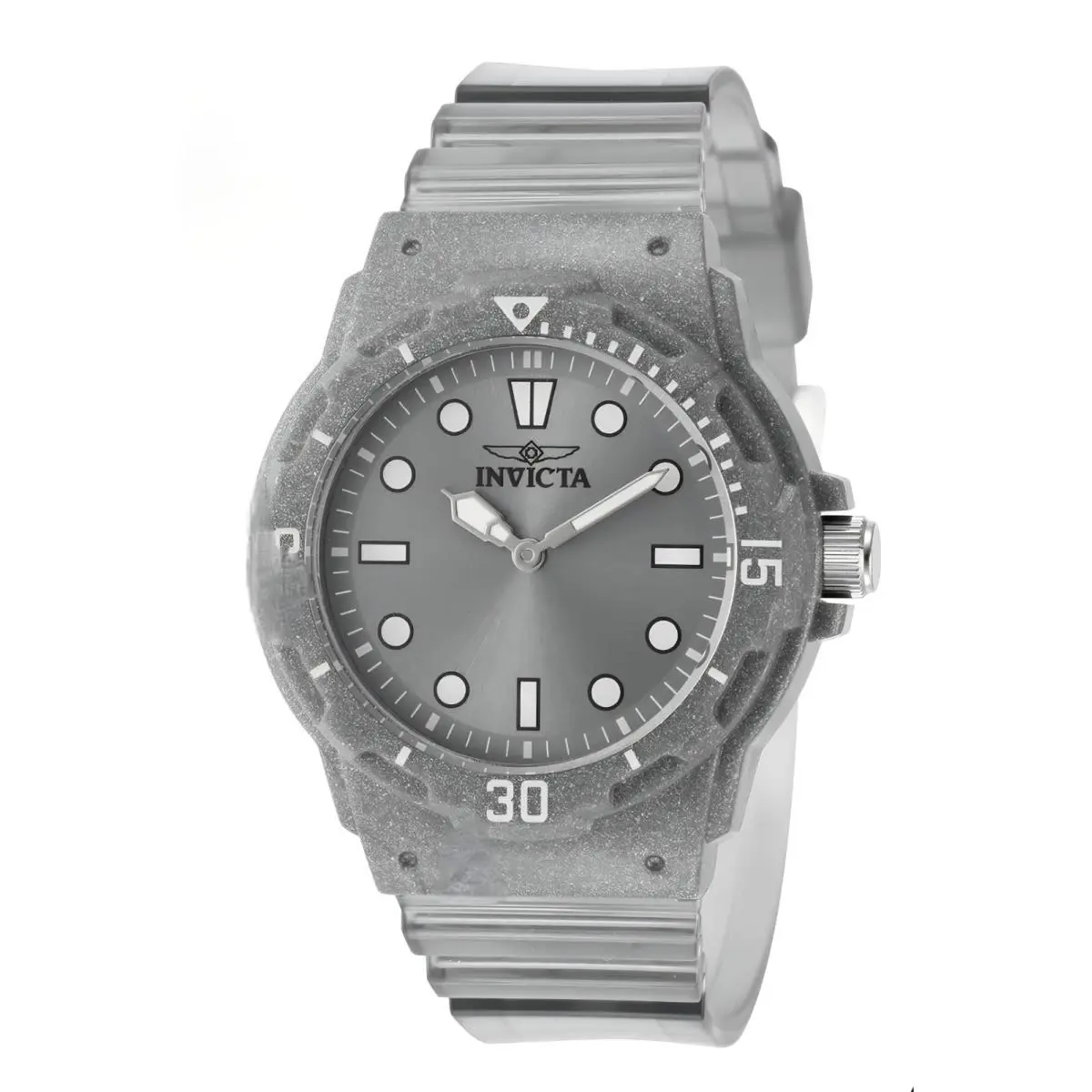 Women`s Sport Analog Wristwatch Gray Plastic Band Case Round Dial by Invicta