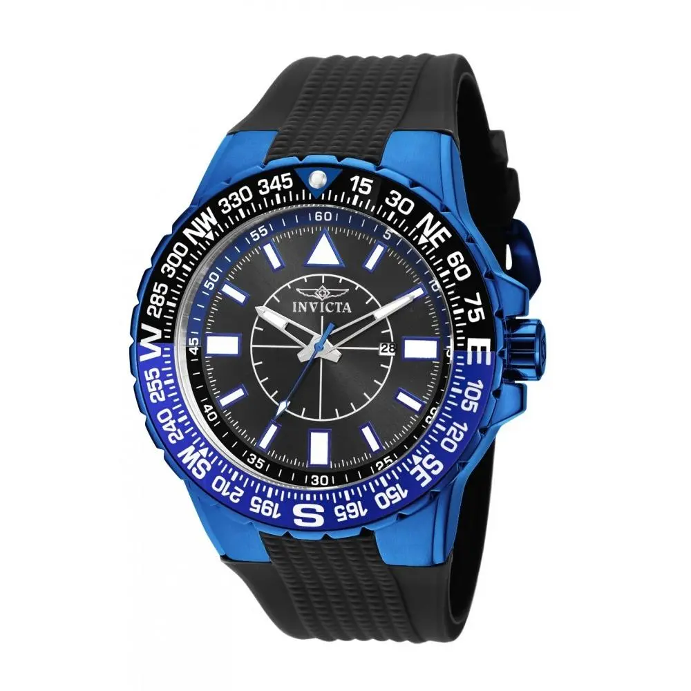 Invicta Men`s 19269 Aviator Quartz 3 Hand Black Dial Watch