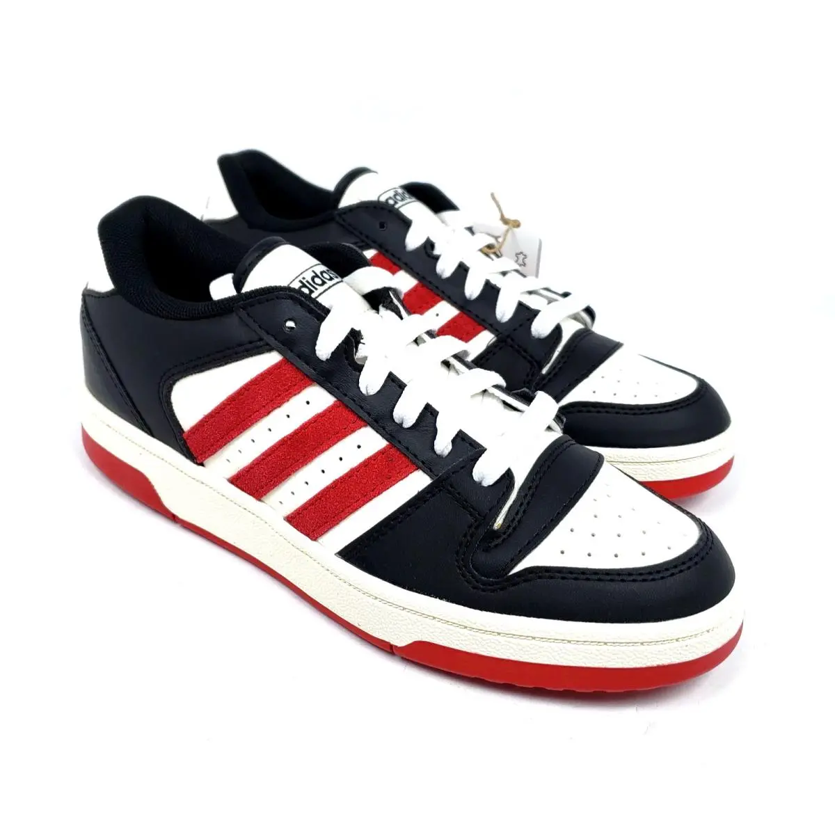 Adidas Break Start J Boys Size 6.5Y Black White Red Low Sneaker Shoes JL0381