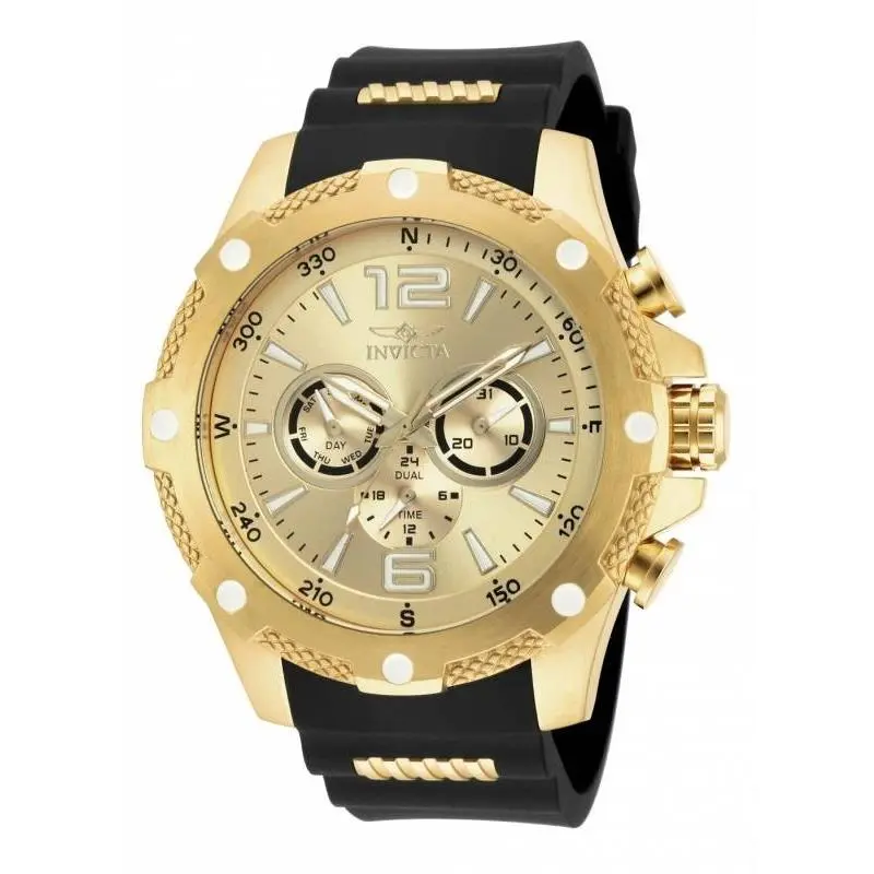Men`s 19660 I-force Quartz Chronograph Gold Dial Watch by Invicta