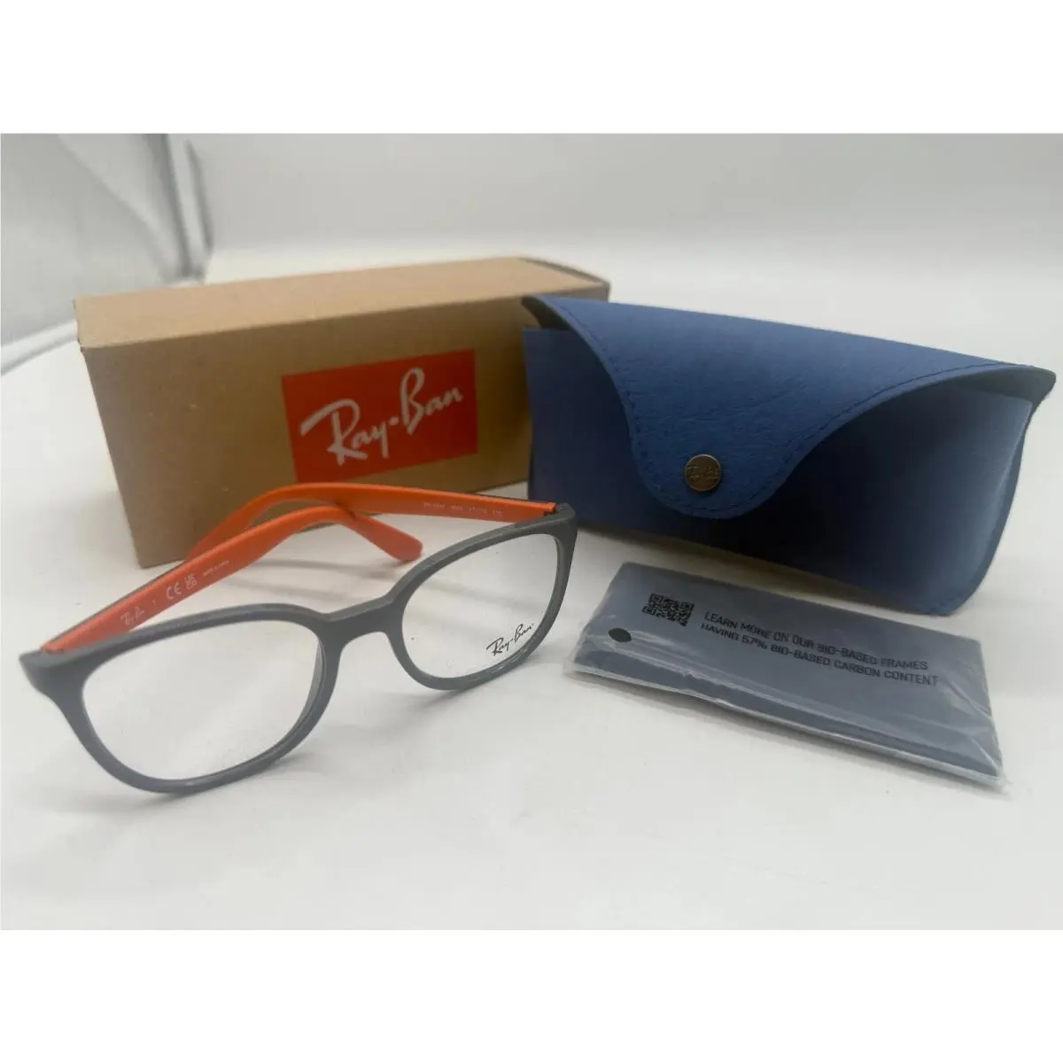 Ray-ban RY1631 Eyeglasses Dark Gray On Orange 47 - 16 - 130 by Ray-Ban