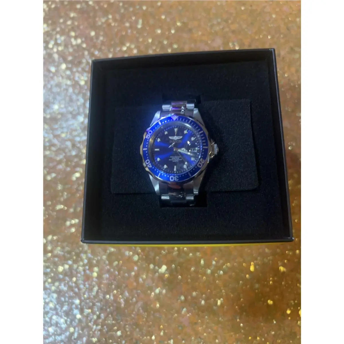 Invicta Pro Diver 9204 Mens Watch Stainless Steel Blue Bezel Quartz Dive