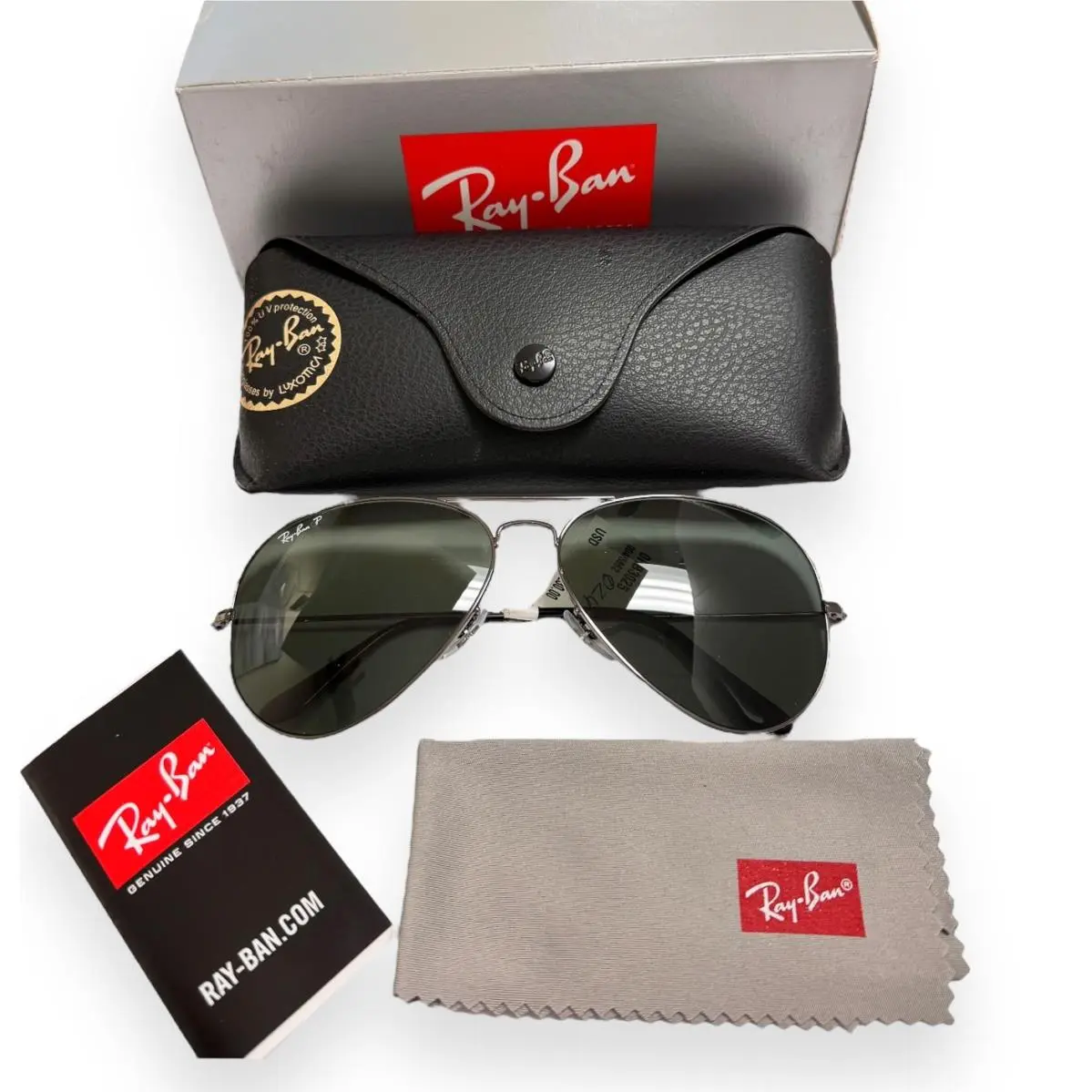 Ray-ban Aviator Sunglasses RB 3025 004/58 Gunmetal Polarized Glass 62mm W/case