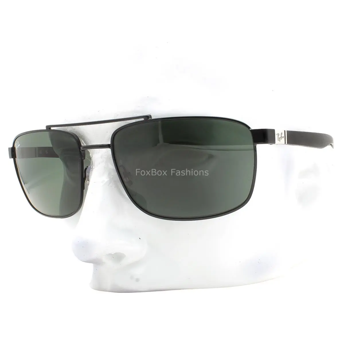 Ray-ban Sunglasses RB 3737 002/71 Shiny Black Metal Matte Black Temples W/case