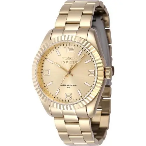 Invicta Women`s 47475 Specialty Quartz 3 Hand Gold Dial Watch