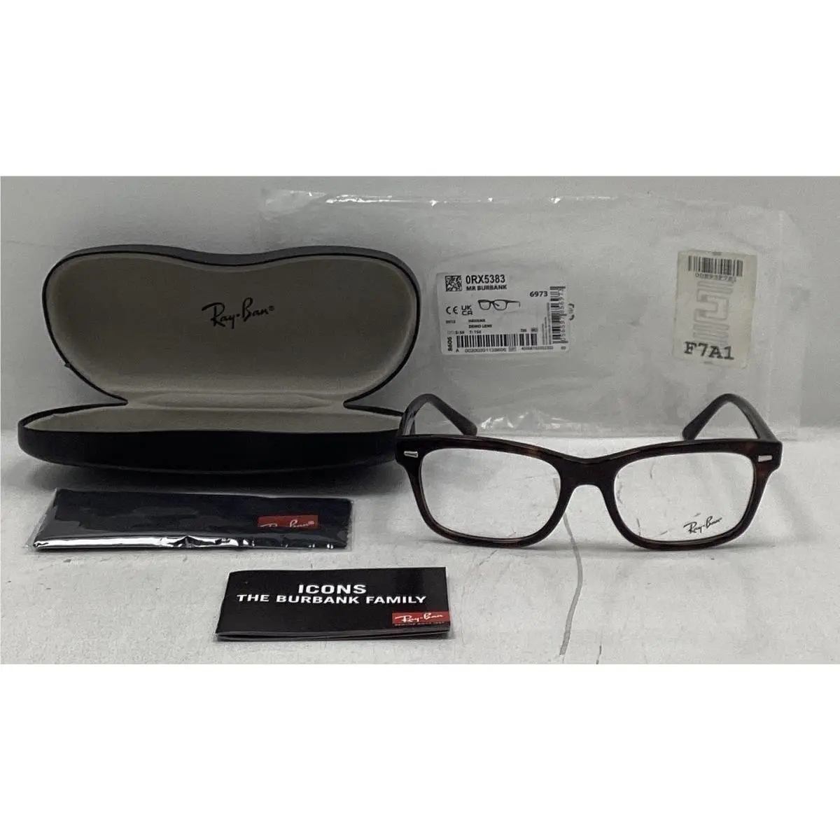 Ray-ban MR Burbank 2012 Vista Frames Acetate Turtle Transparent Squared 0RX5383