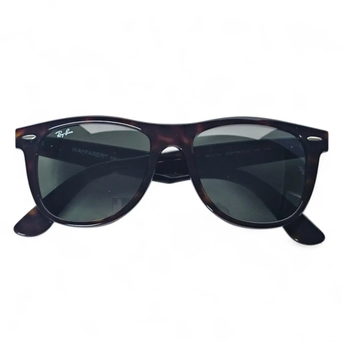 Ray Ban RB2140 902 Wayfarer Tortoiseshell Sunglasses Green Lenses 54-18 Italy
