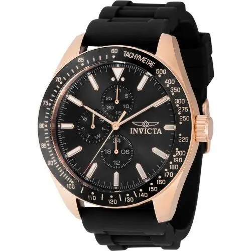 Invicta Men`s 38407 Aviator Quartz VH67 Black Dial Watch