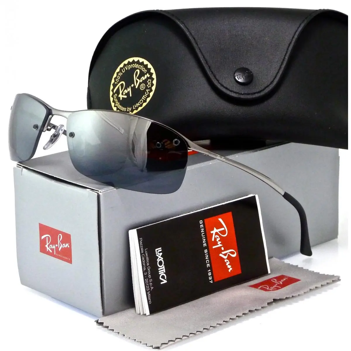 Ray-ban RB3183 Gunmetal l Polarized Silver Gradient Mirror RB3183 004/82 63mm by Ray-Ban