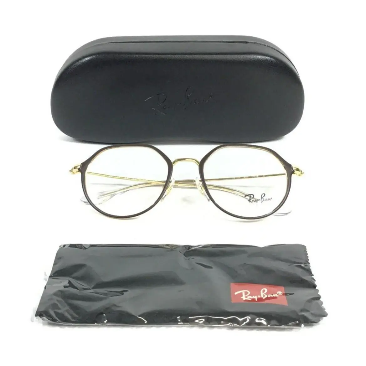 Ray-ban Kids Eyeglasses Frames RB1058 4078 Brown Gold Round Full Rim 47-18-130