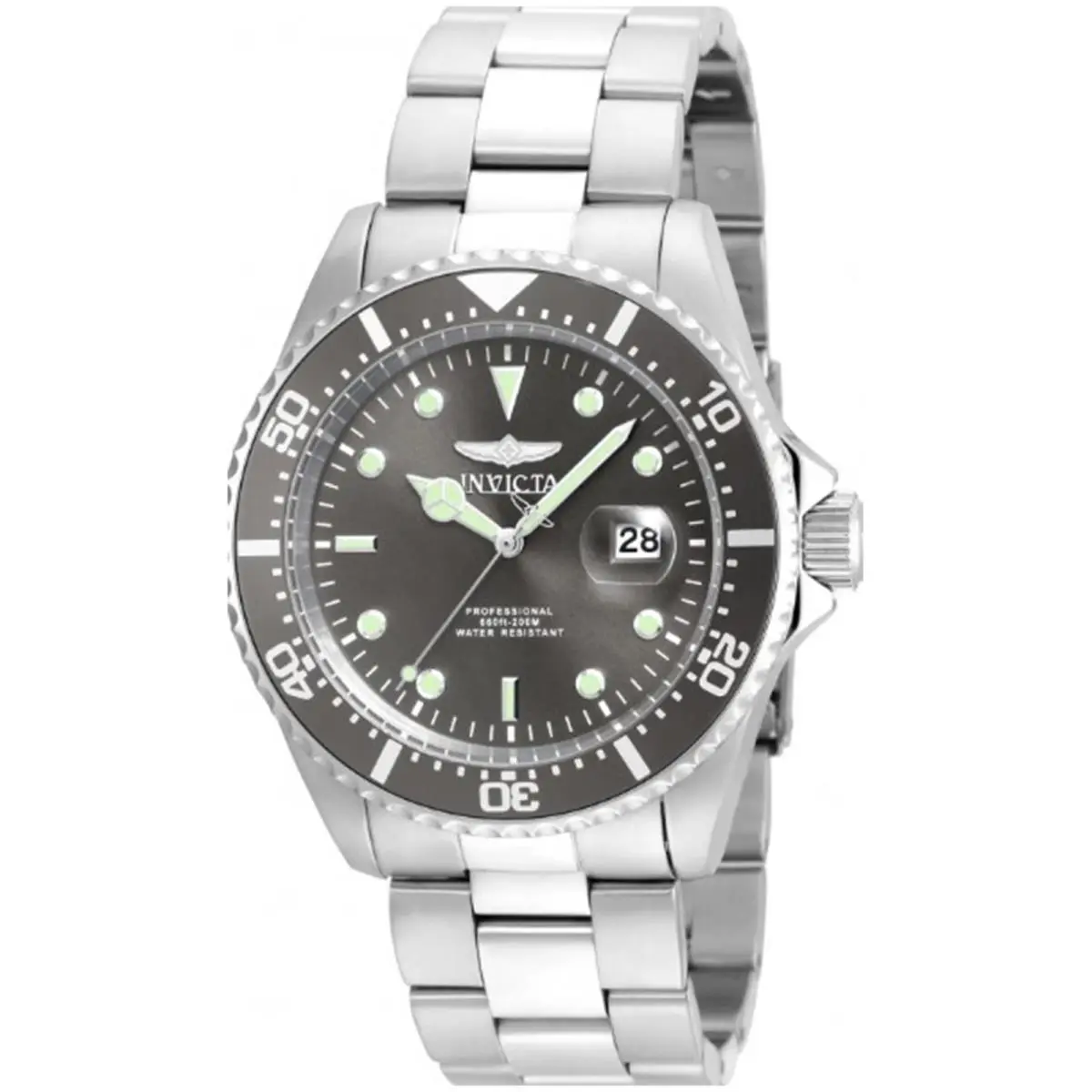 Invicta Men`s 22050 Pro Diver Quartz 3 Hand Grey Dial Watch
