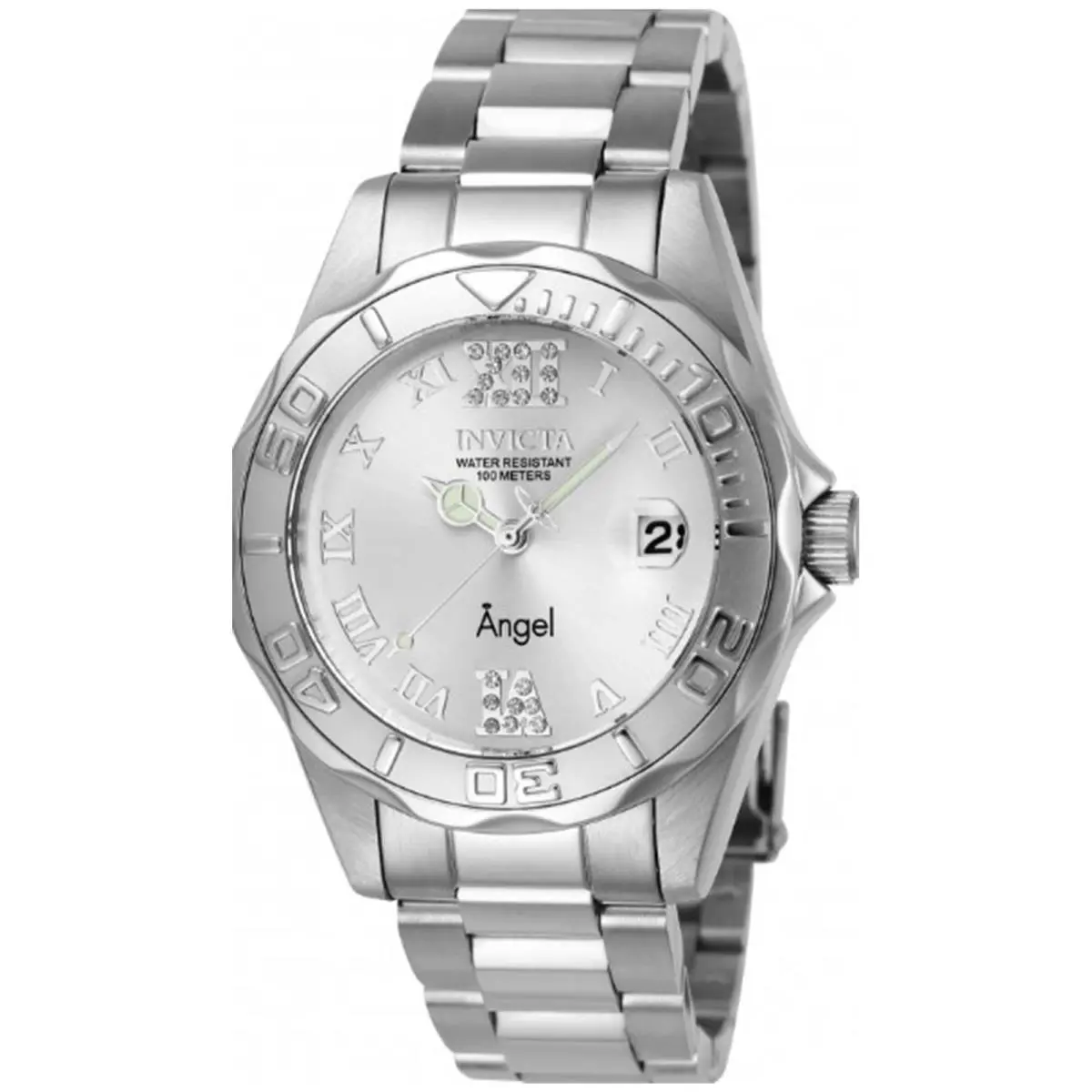 Invicta Women`s 14396 Angel Quartz 3 Hand Silver Dial Watch