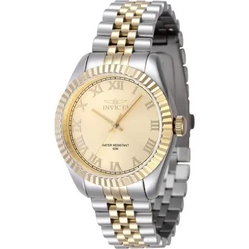 Women`s 47416 Specialty Quartz 3 Hand Gold Dial Watch by Invicta