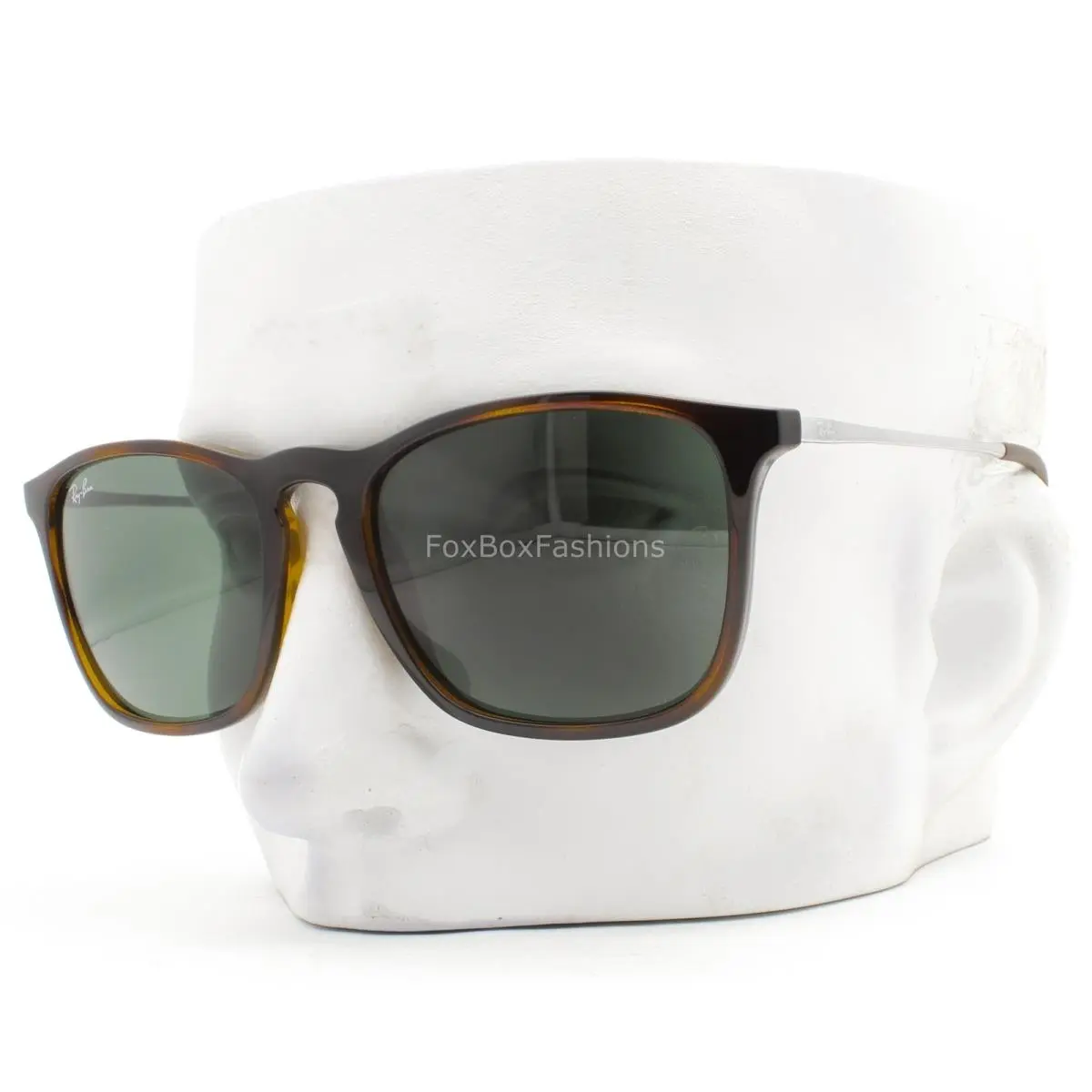 Ray-ban Chris Sunglasses Polished Brown Havana Green Tint RB 4187 710/71 W/case