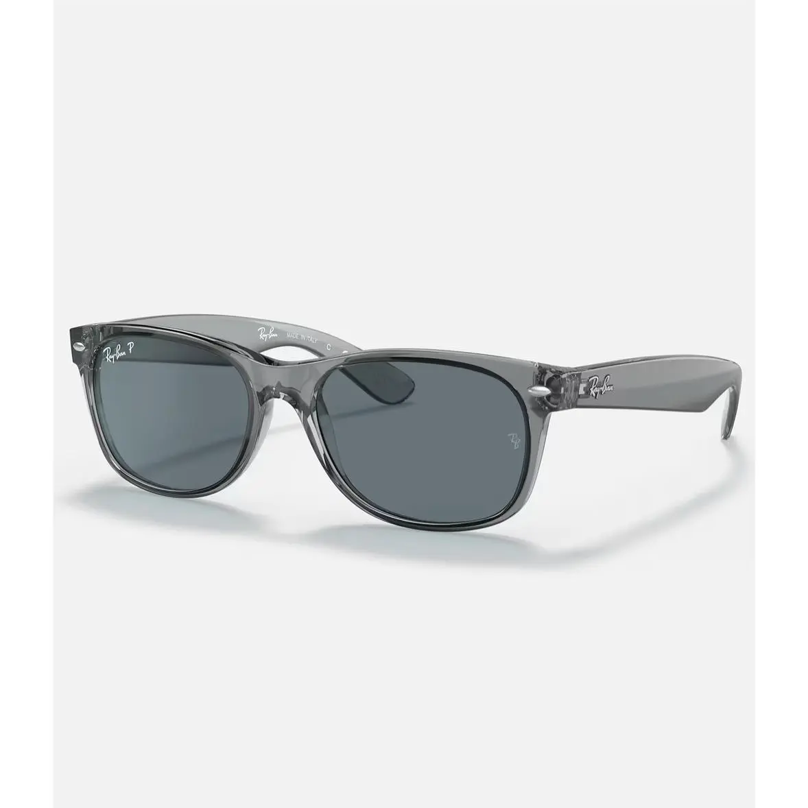 Ray-ban Wayfarer Transparent Grey l Dark Blue Polarized RB2132 64503R 58mm
