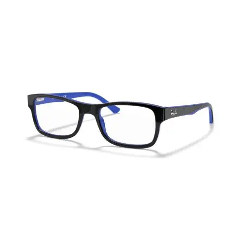Ray-ban RB5268 Eyeglasses Unisex Polished Black On Blue 50-17-135