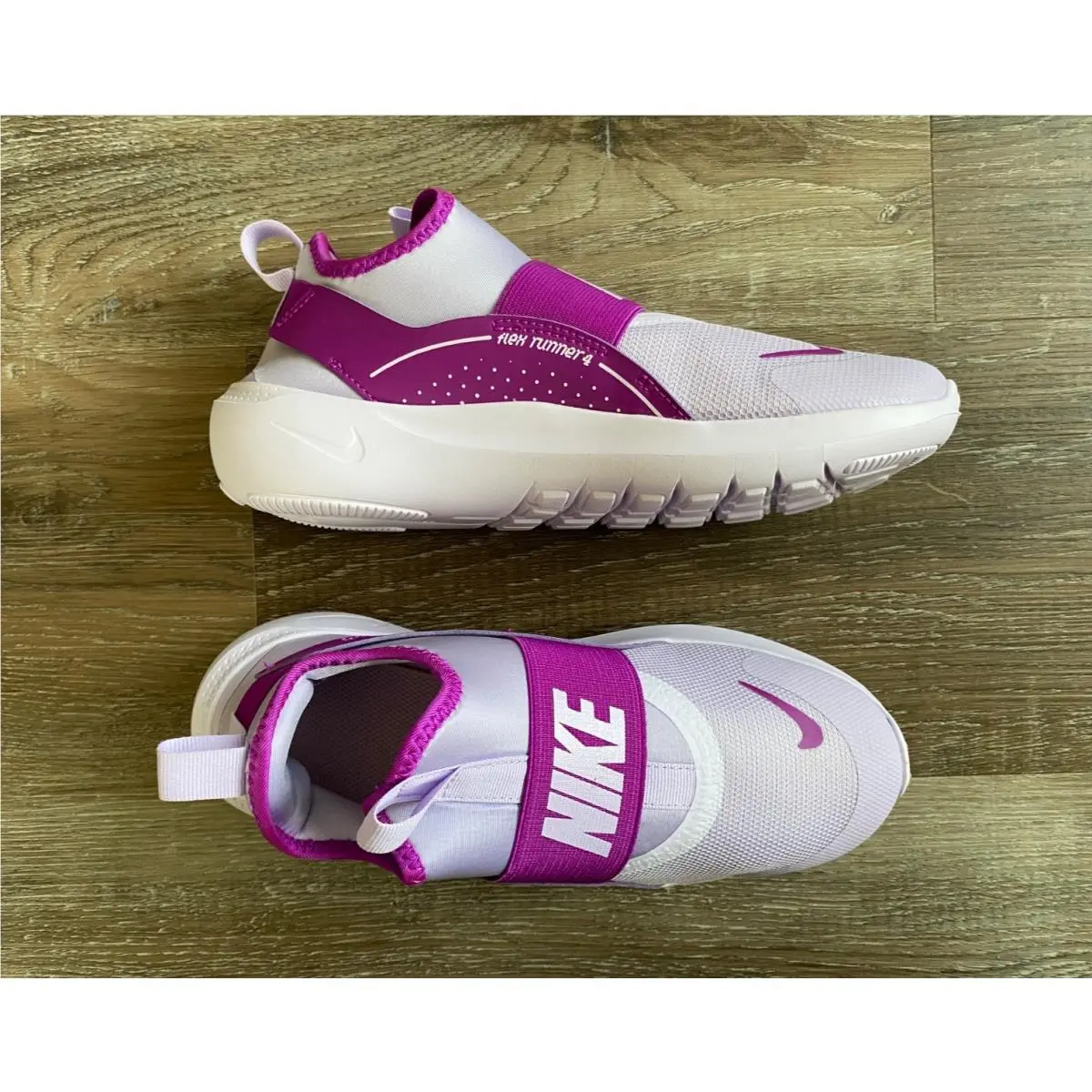 Nike Flex Runner 4 Running Shoes Sneakers Kids Size 5Y 5 Purple/white