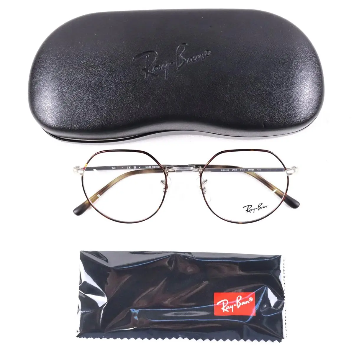 Ray Ban RB6465 Jack Optics Eyeglass Frames In Polished Havana/silver 51-20-140