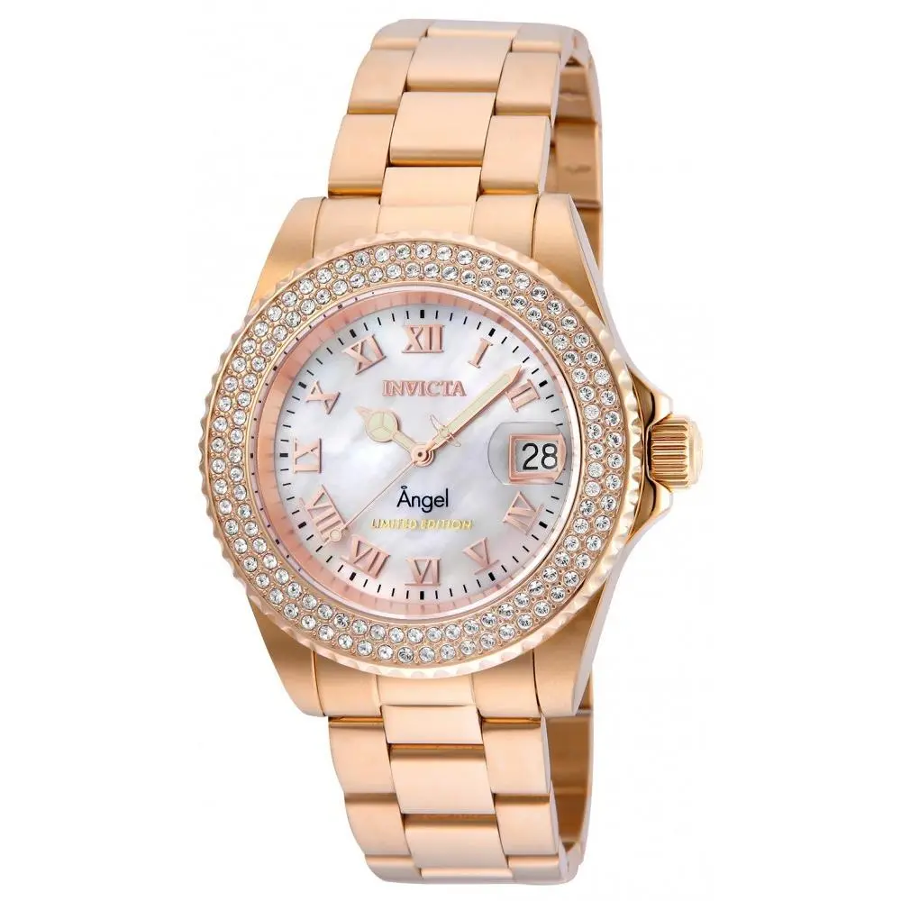 Invicta Women`s 24615 Angel Quartz 3 Hand White Dial Watch