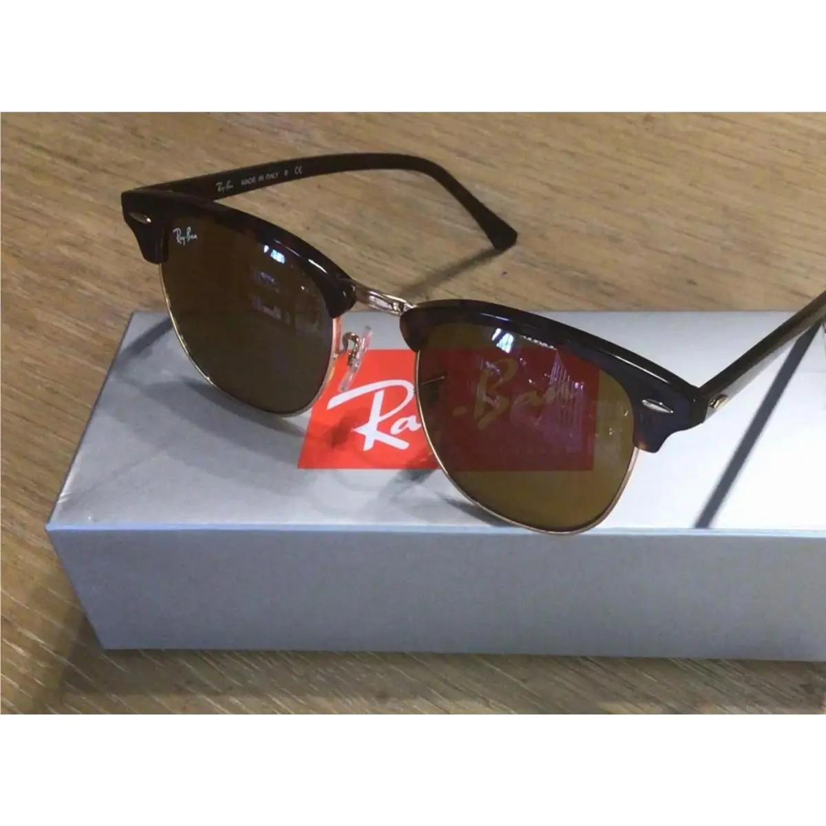 Ray-ban RB3016 902/57 Tortoise Brown Lenses Unisex Clubmaster Sunglasses