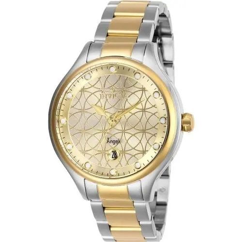 Invicta Women`s 27435 Angel Quartz 3 Hand Gold Dial Watch