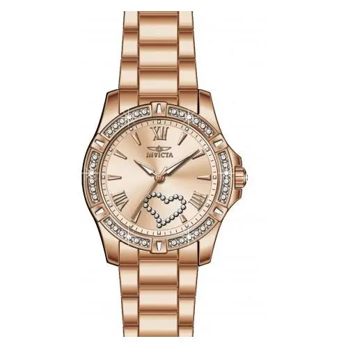 Women`s 49843 Angel Quartz 2 Hand Rose Gold Dial Watch by Invicta