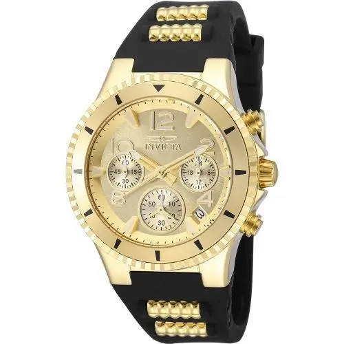 Invicta Women`s 36909 Blu Quartz Chronograph Gold Dial Watch
