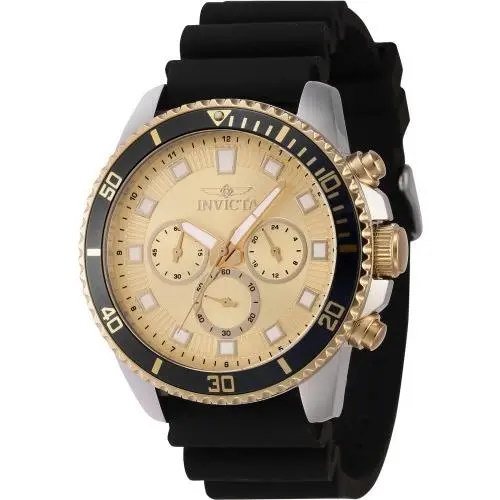 Invicta Men`s 46128 Pro Diver Quartz Chronograph Gold Dial Watch