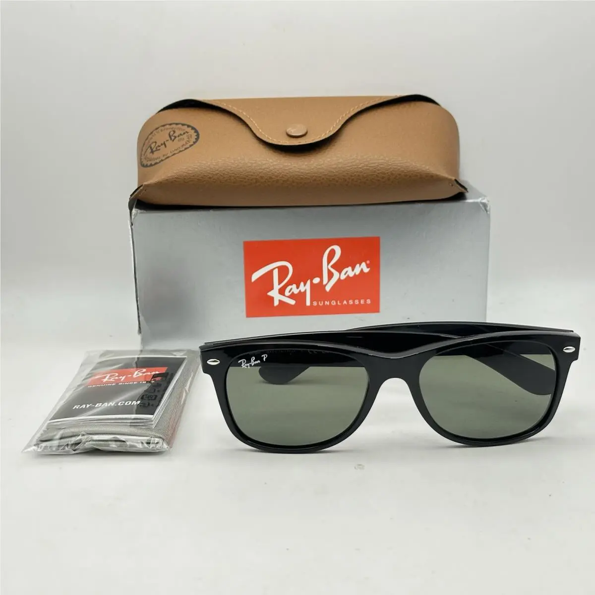 Ray Ban Wayfarer Square Polarized Full Rim Sunglasses RB2132 Black