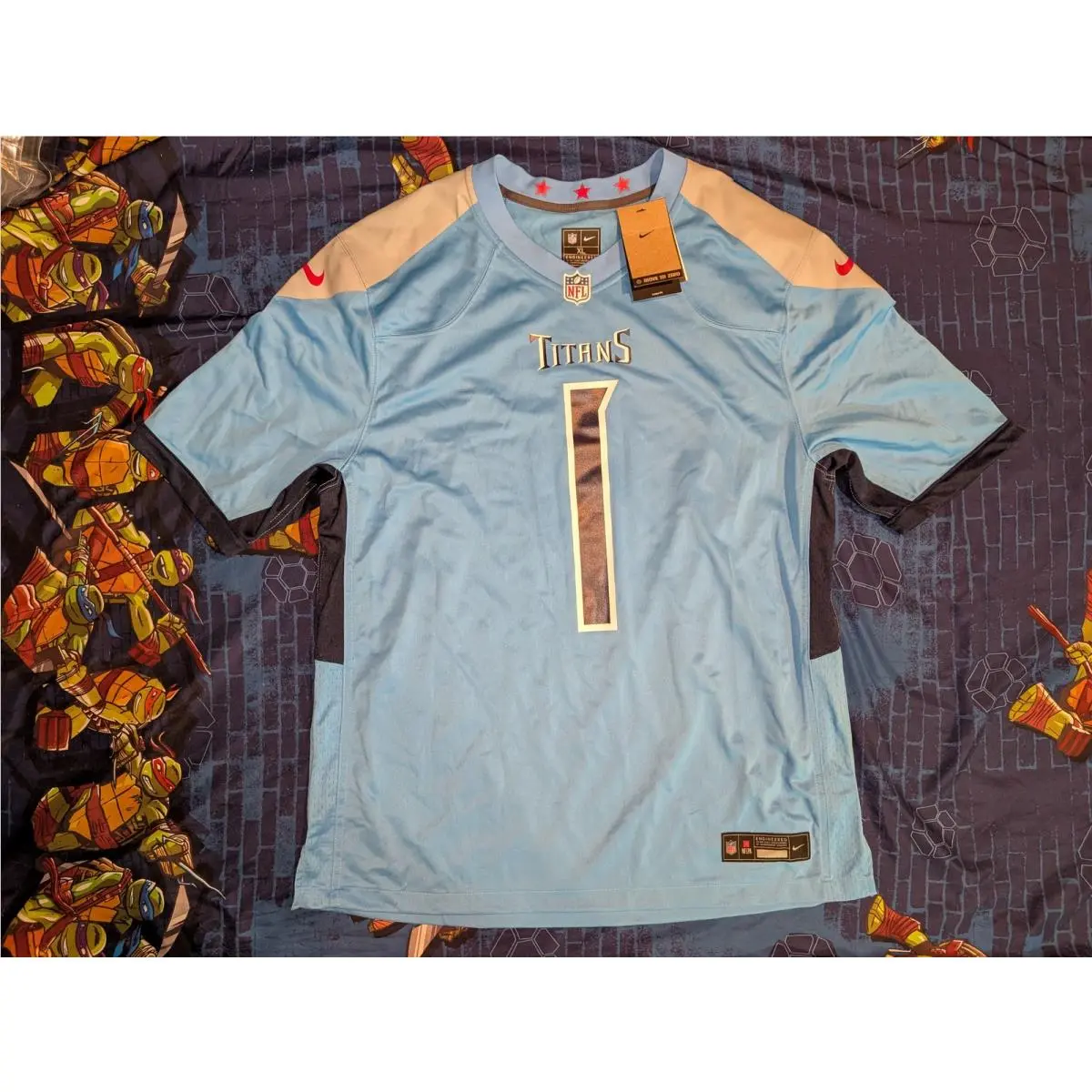 Nike Tennessee Titans Cam Ward 1 Game Jersey 67NM-TTGA Mens Sz XL Light Blue