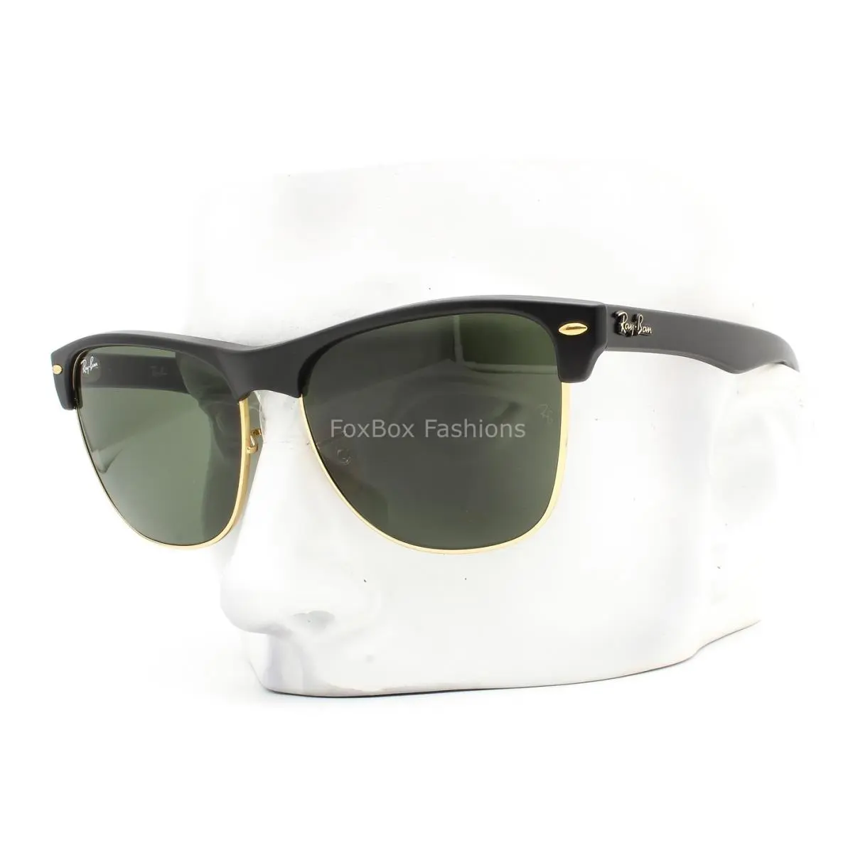 Ray-ban Clubmaster Sunglasses RB 4175 877 Matte Black Gold Green Glass 57mm Case