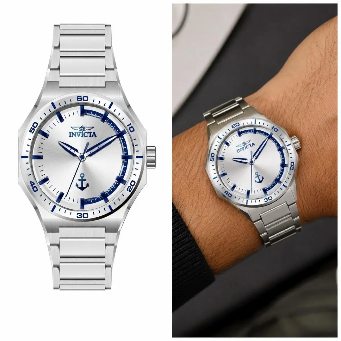 Invicta Ocean Voyage Men Model 49970 - Men`s Watch Quartz Steel 44mm