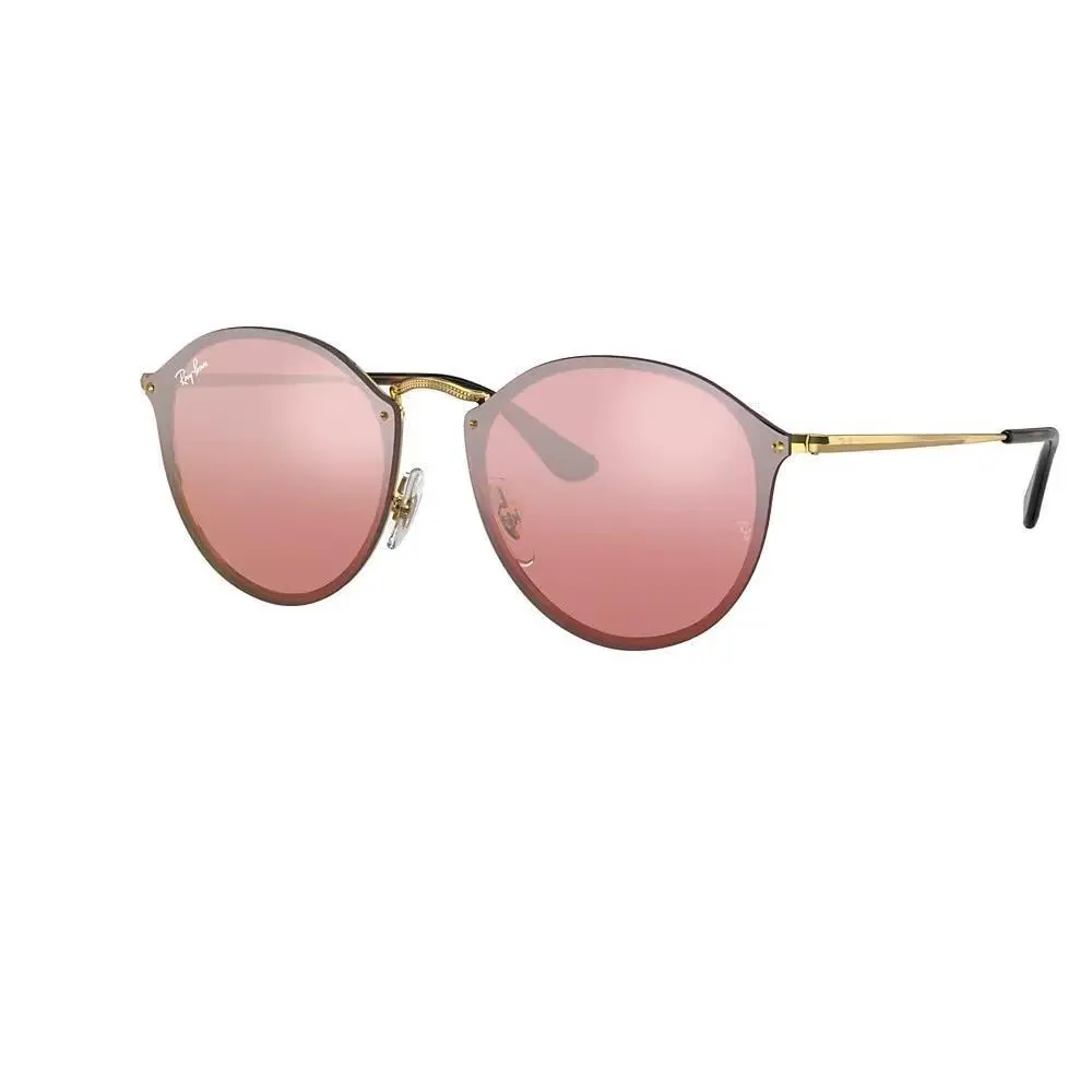 Ray-ban RB3574N 001/E4 Blaze Round Polished Gold Pink Mirror 59-14-145