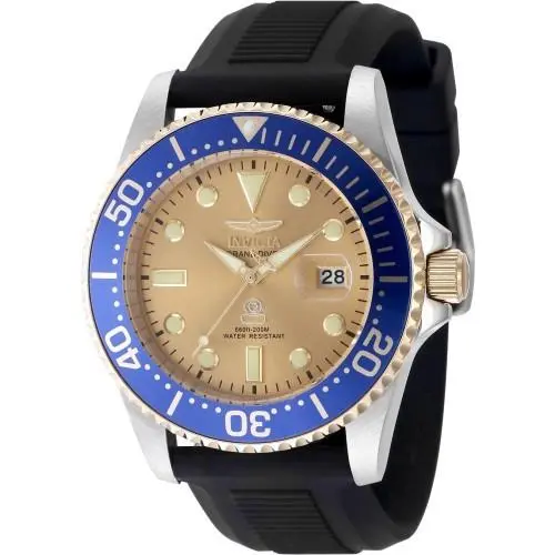 Invicta Men`s 48216 Pro Diver Quartz 3 Hand Gold Dial Watch